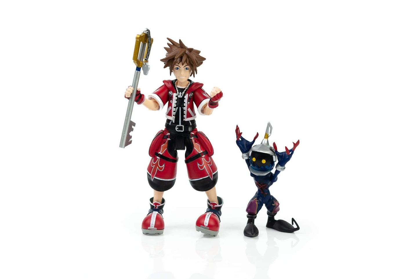 KINGDOM HEARTS Official Exclusive Action Figure - 2-Pack Valor Form Sora & Heartless Soldier - Collectible Replica Figurine Toy for Game Franchise