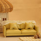 Funky Mini House Miniature Dollhouse Leather Couch -1:12 Scale Mini Sofa Furniture Set with Cushions Fit 3 to 6 inches Doll Figure 1/12 Scale