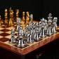 11Inch Large Deluxe Metal Chess Set - Portable Wooden Box with Alloy Pieces, Folding Board, Ideal for Adults