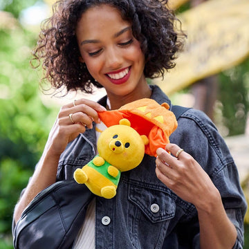 Disney Store Official Mini Mix-Its Plushies - Halloween Pooh - Cute Stuffed Animals - Mix & Match Detachable Hats - Hook and Loop Strap - Plush Toys