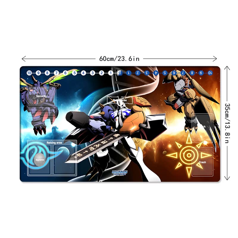 Mlikemat New DTCG Duel Playmat Digimon Omnimon Trading Card Game TCG CCG Mat Pad + Free Bag (ZD002-73-SM)