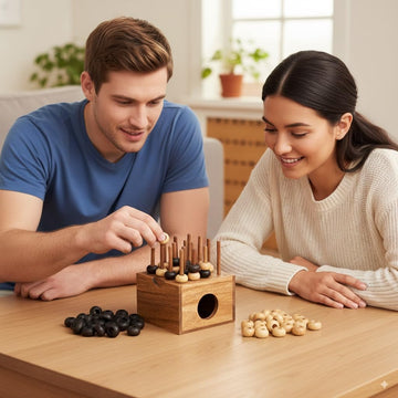 3D Four in a Row Wooden Strategy Game