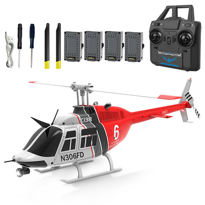 DrivesX C138 Rc Helicopter for Adults, RC ERA C138 1/30 Scale Bell 206 2.4G 6CH No Aileron Helicopter with Altitude Hold and Optical Flow Positioning