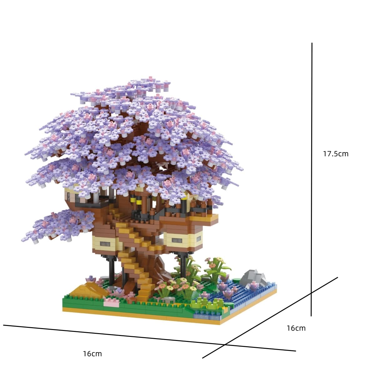 Kadablk Japanese Cherry Blossom Bonsai Tree,Sakura Tree House Model Micro Blocks Set, 2229 PCS Mini Bricks, Gift for Adults and Teens