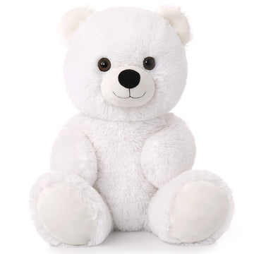 Tezituor White Teddy Bear Stuffed Animal, Cute 18 inch Big Stuffed Teddy Bear Plush Toy, Soft Teddy Bear Plush Birthday Party Gift for Boys Girls