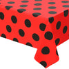 Lecpeting 2 Pcs Ladybug Tablecloth Red Black Polka Dots Plastic Table Covers 87 x 51 Inches Ladybug Themed Party Decorations for Birthday Party