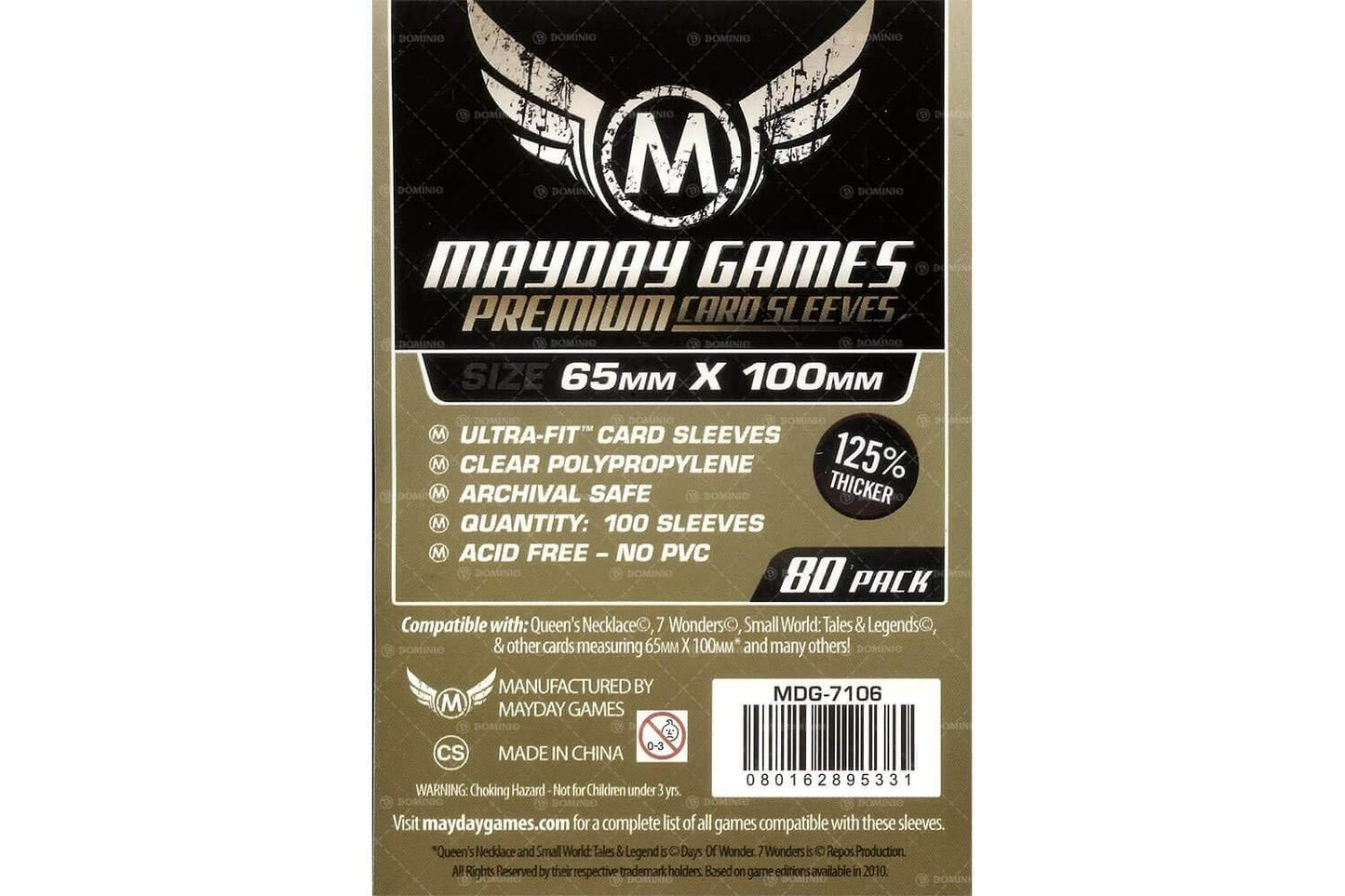 Mayday Games 7 Wonders Sleeves (65x100mm)-80 Premium