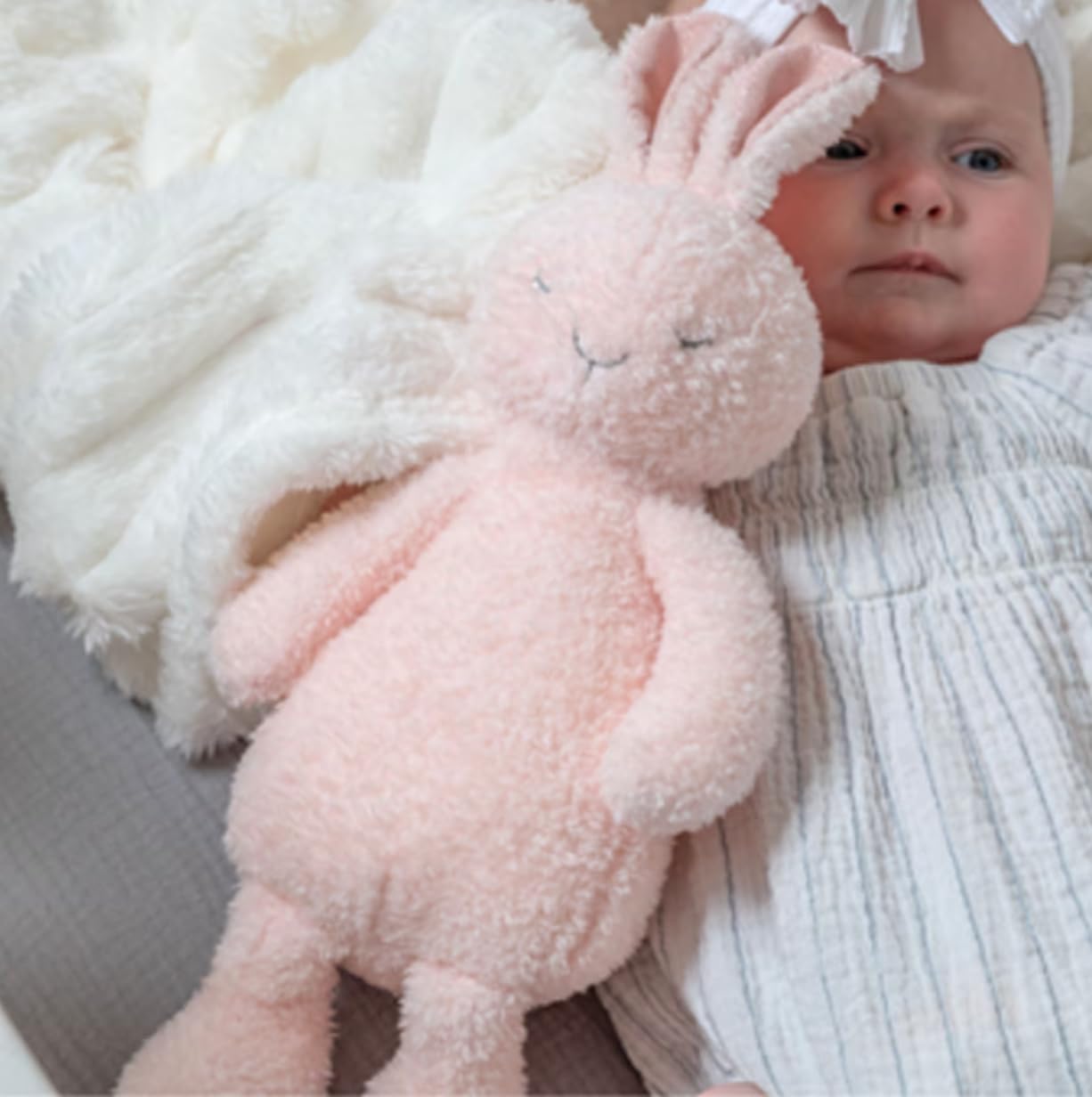 Mary Meyer Stuffed Animal Huggable Plush Soft Toy, 12-Inches, Pink Sweet Dreams Bunny