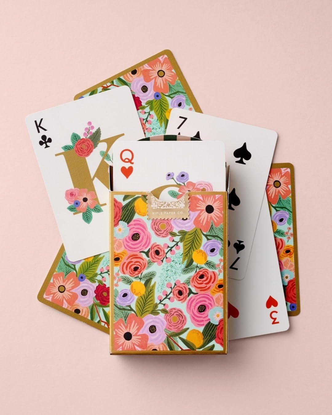 RIFLE PAPER CO. Garden Party Themed Playing Cards for Adults, Standard Deck of Cards for Card Games and Poker at Home or Party, Beautiful Printed