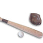Dollhouse and Craft Miniatures - Baseball Bat, Glove, and Ball - 3 Count - Scale 1:12