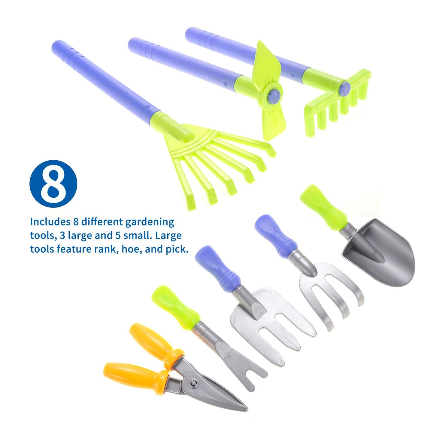 PowerTRC Garden Wagon & Tools Toy Set 15 Pcs Kids Gardening Tools & Wagon Toy Set - Outdoor Toddler Toys Kids Gardening Set - Beach, Sand, Garden Toys