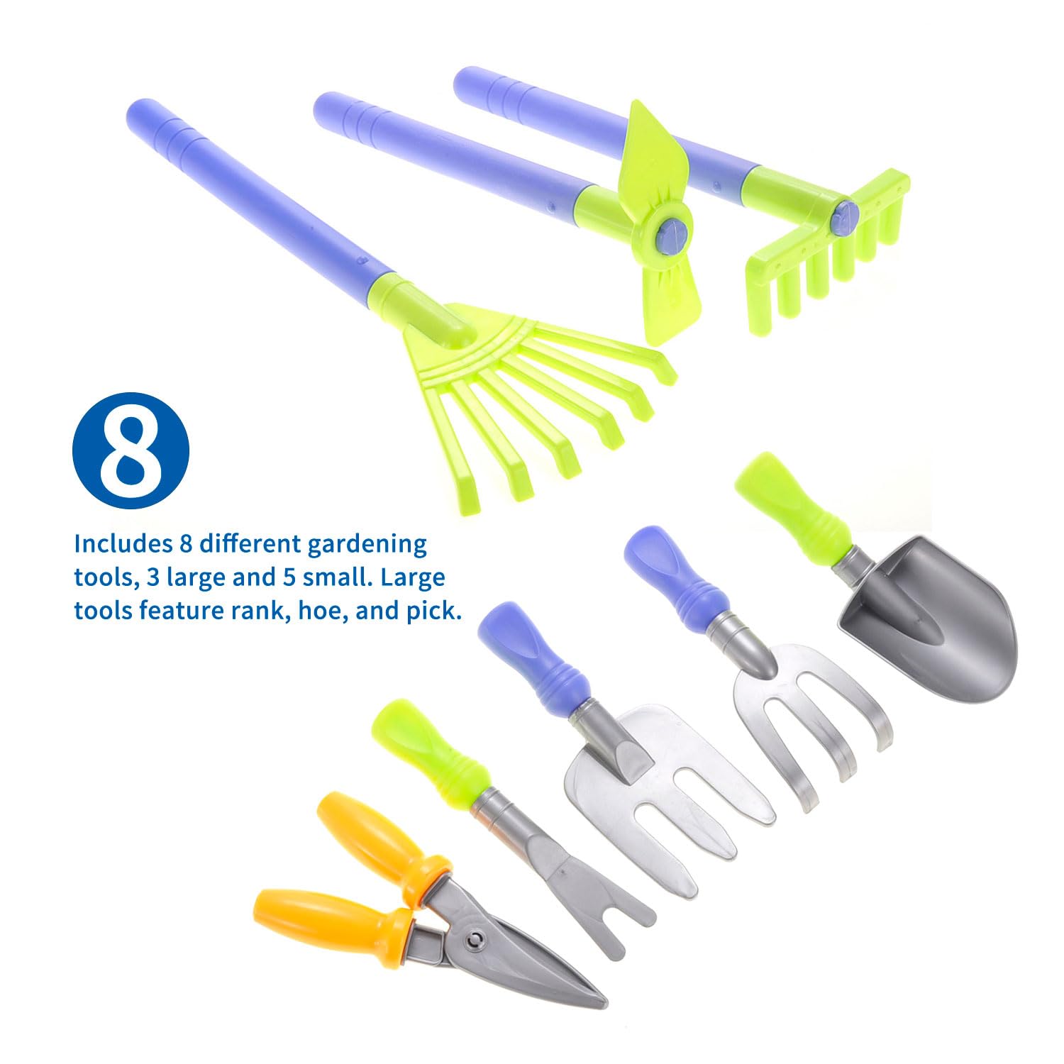 PowerTRC Garden Wagon & Tools Toy Set 15 Pcs Kids Gardening Tools & Wagon Toy Set - Outdoor Toddler Toys Kids Gardening Set - Beach, Sand, Garden Toys