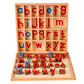 Montessori Wood Small Movable Alphabet with Box and Large Spelling Mat