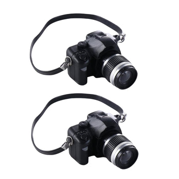 2Pcs 1:4 Scale Mini Camera Prop Ornament Vintage Camera Model, Miniature Digital Camera Mini Decoration Accessories Photography Props Ornament(Style