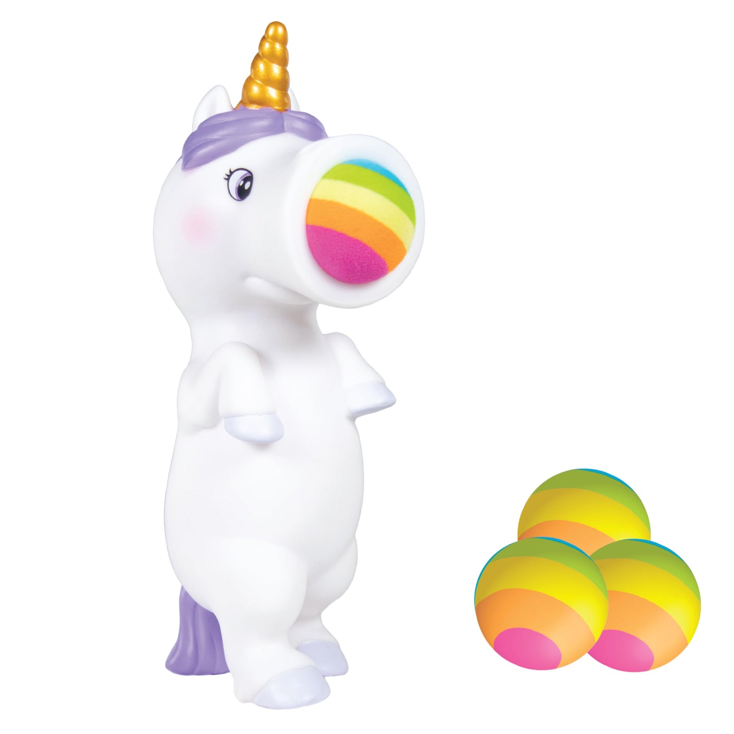 Hog Wild Unicorn Ball Popper Toy - Includes 4 Soft Foam Balls - Squeeze to Pop Air Powered Balls Up to 20 Feet - Launcher Safe for Indoor/Outdoor Play