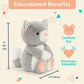 B. toys Cloudy Cosmo Stuffed Animal, Gray & White Washable Cat, Grey Cat