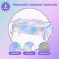 8 PCS Iridescent Disco-Holographic Party Decorations - Love-Heart Garland Streamers Banner, Disposable Laser Tablecloth, Tinsel Foil Fringe Curtains |