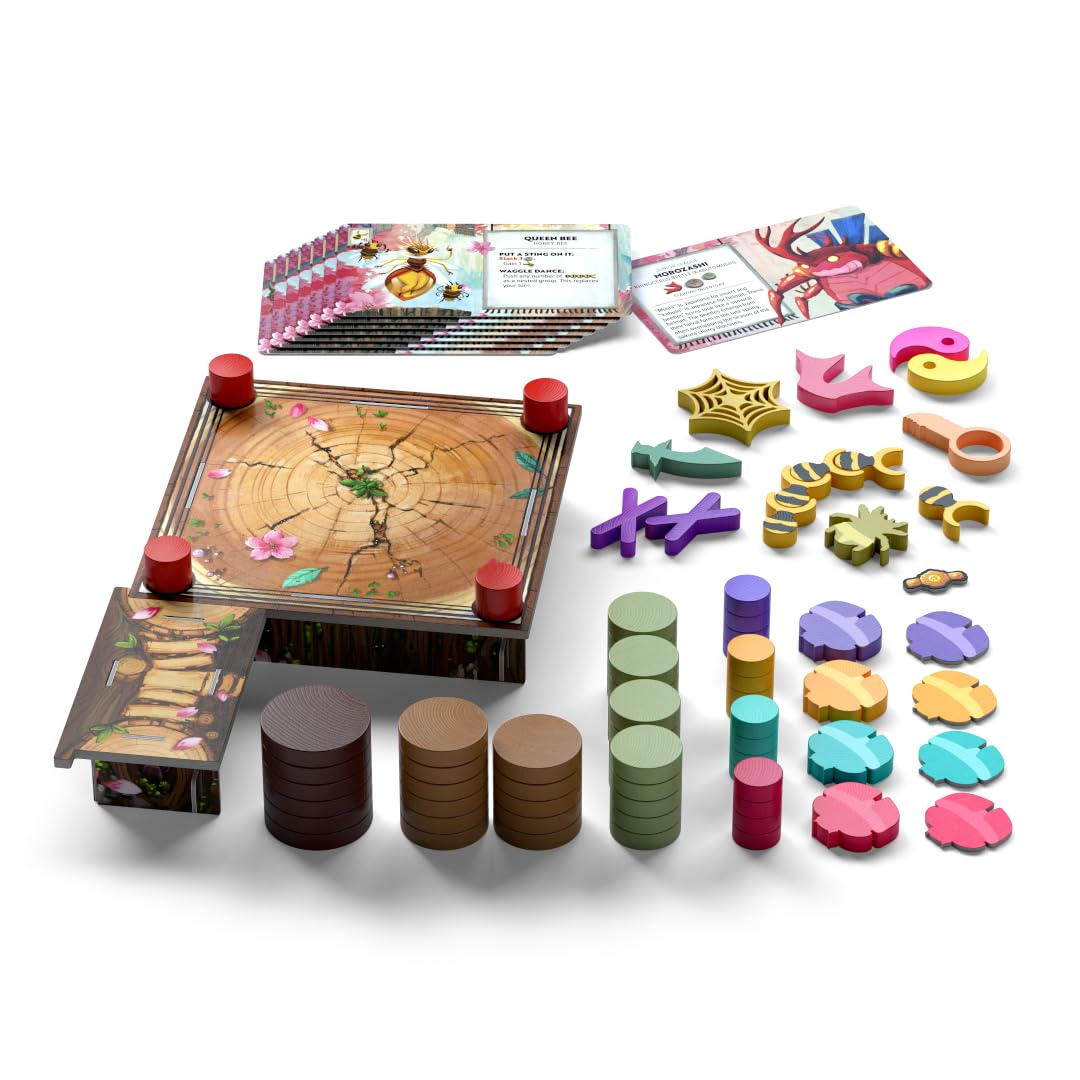 ALLPLAY Kabuto Sumo: Sakura Slam Board Game for Adults- The Return of The Coin Pushing Beetle Brawl - Standalone Sequel - Strategy Dexterity Game