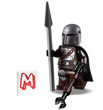 LEGO Star Wars The Mandalorian (Din Djarin/Mando) Minifigure - with Silver Beskar Armor and Cape