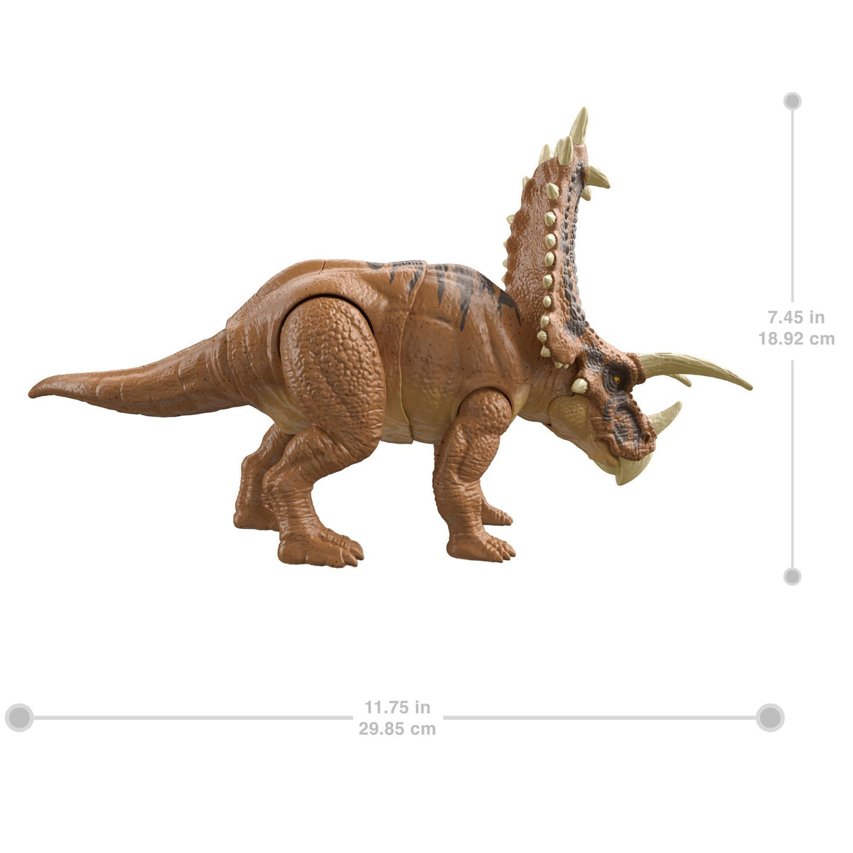Mattel Jurassic World Mega Destroyers Dinosaur Action Figure, Pentaceratops Dino Toy with Attack Motion & Breakaway Accessory