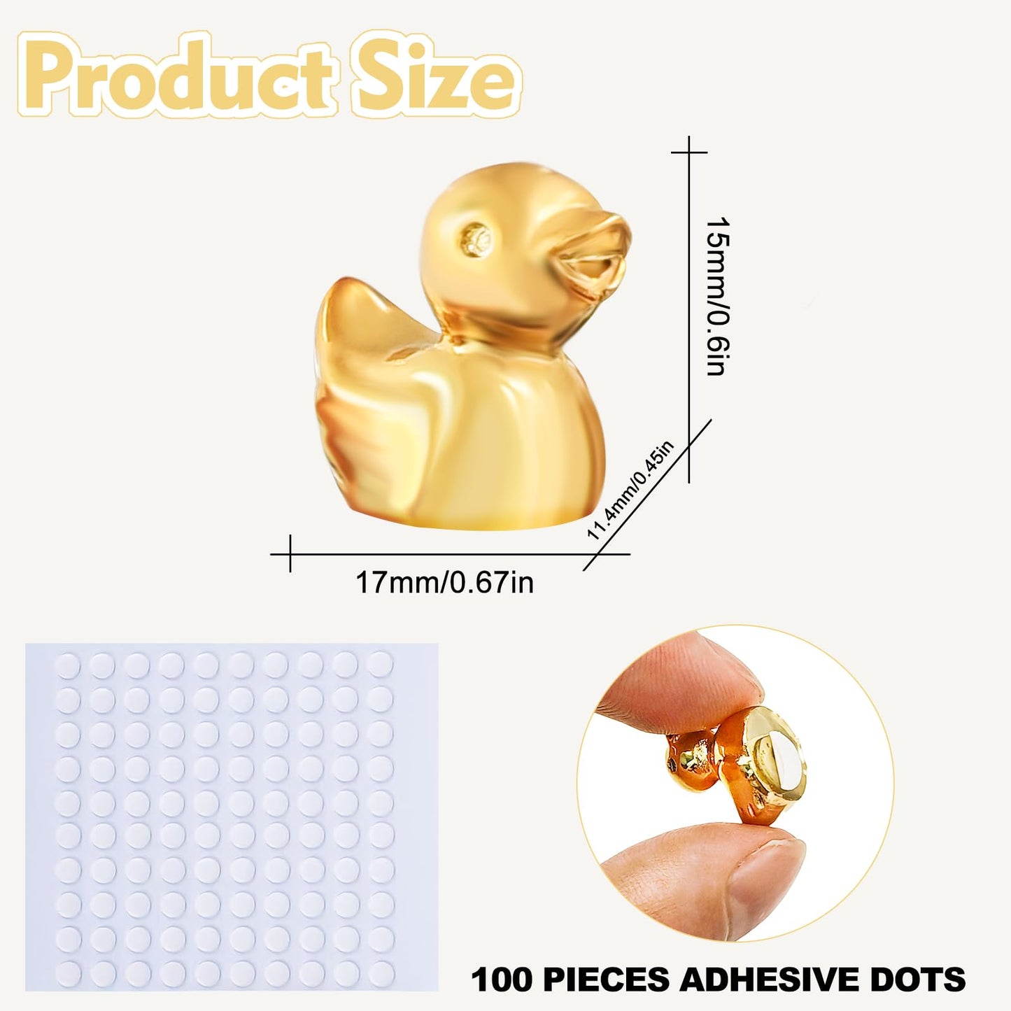 100Pcs 1Miniature Golden Resin Ducks Decorating Garden Landscap Dollhouses, Cakes, Potted Plants, and DIY Crafts - Perfect as Charming Party Gifts