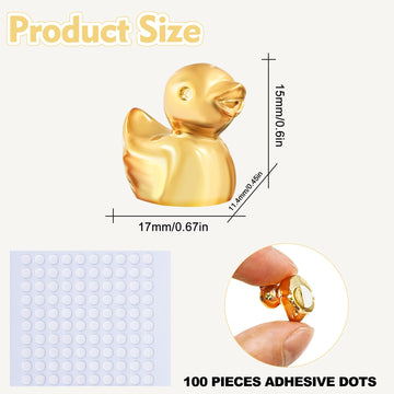 100Pcs 1Miniature Golden Resin Ducks Decorating Garden Landscap Dollhouses, Cakes, Potted Plants, and DIY Crafts - Perfect as Charming Party Gifts