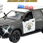 Motormax 2025 PPV CHP (California Highway Patrol) Black and White with Flashing Light Bar and Front and Rear Lights and Sounds 1/24 Diecast Model Car