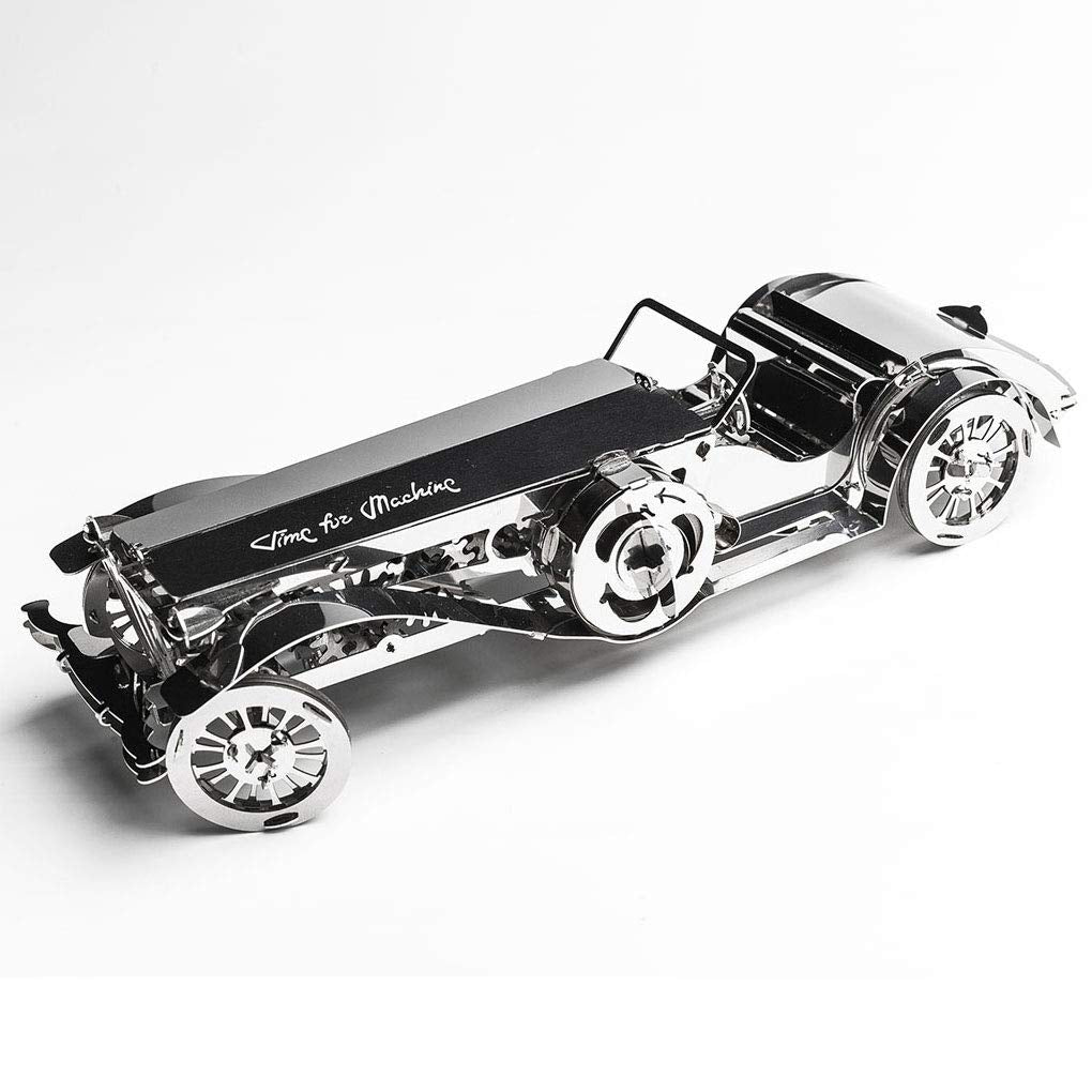Model Car Kit 3D Model kit Glorious Cabrio2 - Moving Wind-Up Retro Car Collectible | 3D Puzzle for Adults - Metal DIY Kit | DIY Construction Set