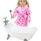 Sophia's Classic White Clawfoot Bathtub with Handheld Shower Head and Faucet Furniture Set for 18" Dolls, White/Silver