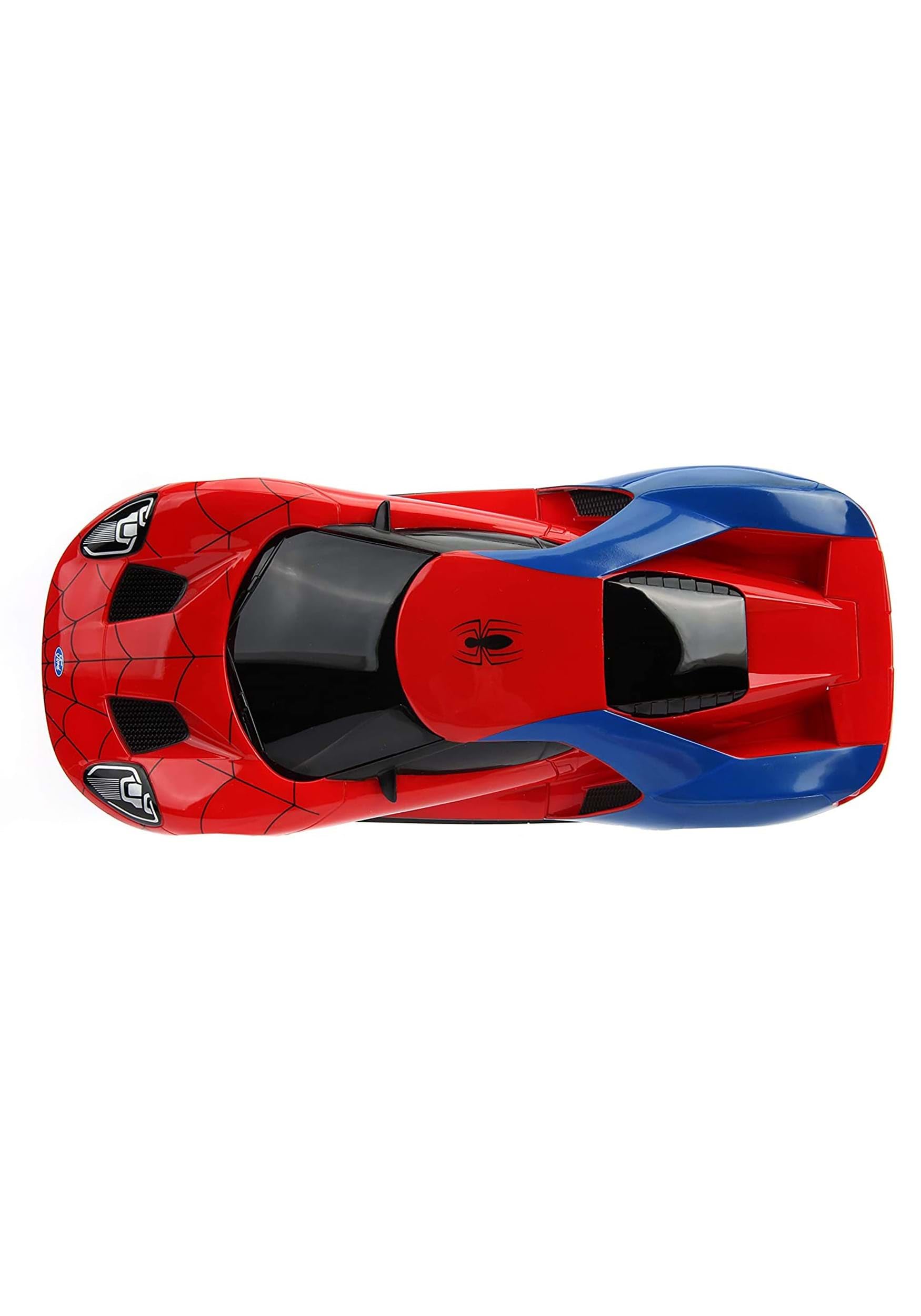 Jada Marvel Spider-Man 2017 Ford GT R/C, 1: 16 Scale with USB Charging, 2.4Ghz & Turbo Boost, Red and Blue
