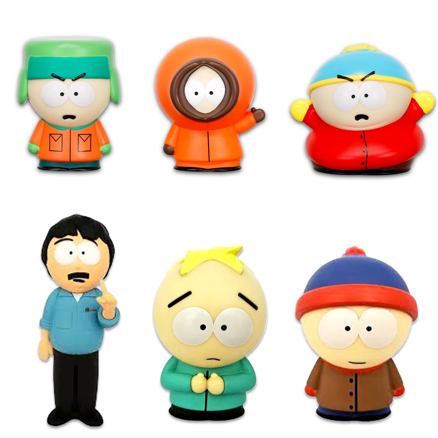 South Park Vinyl Figurine Set for Teens and Adults - Bundle 3-Pack Collectible 3" Figures, Bookmark | South Park Figurines for Men, Women (Styles Will