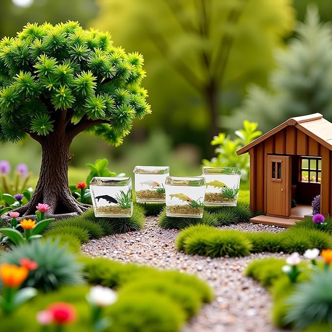 1Pc Fish Tank Toy, 1:12 Scale Miniature Dollhoue Accessories, Resin Dollhouse Fish Tank Accessories for Garden Scene Decor, Dollhouse Accessories