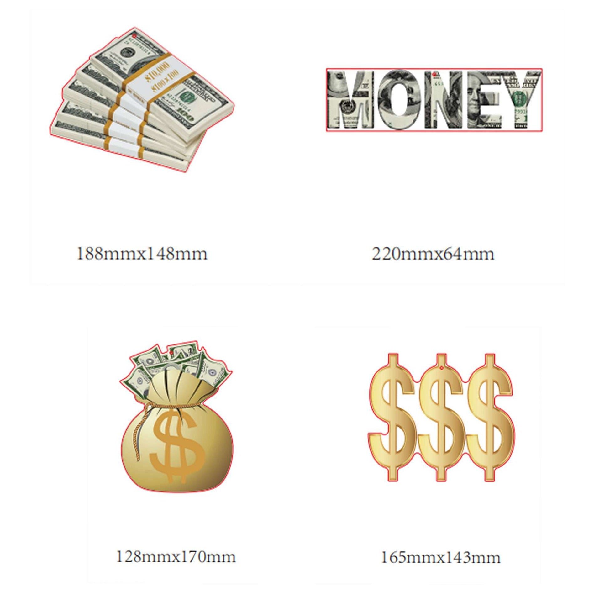 YiiiGoood Gold Money Theme Hanging Decoration Dollar Bill Signs Hanging Swirls Money Bag Currency Symbol for Birthdays Casino Weddings Bachelorette
