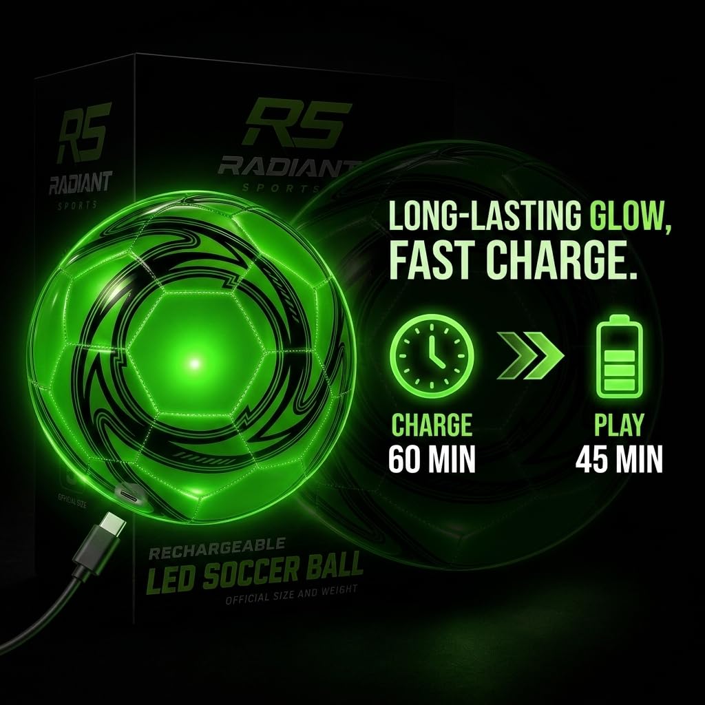 Radiant Sports LED Soccer Ball (Green, 4)