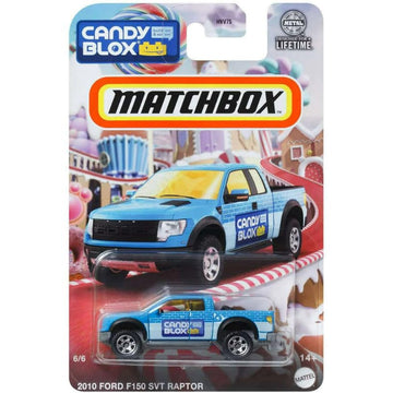 Matchbox Ford F150 SVT Raptor Diecast Car, Blue, 1:64 Scale, Candy Blox Series 6/6