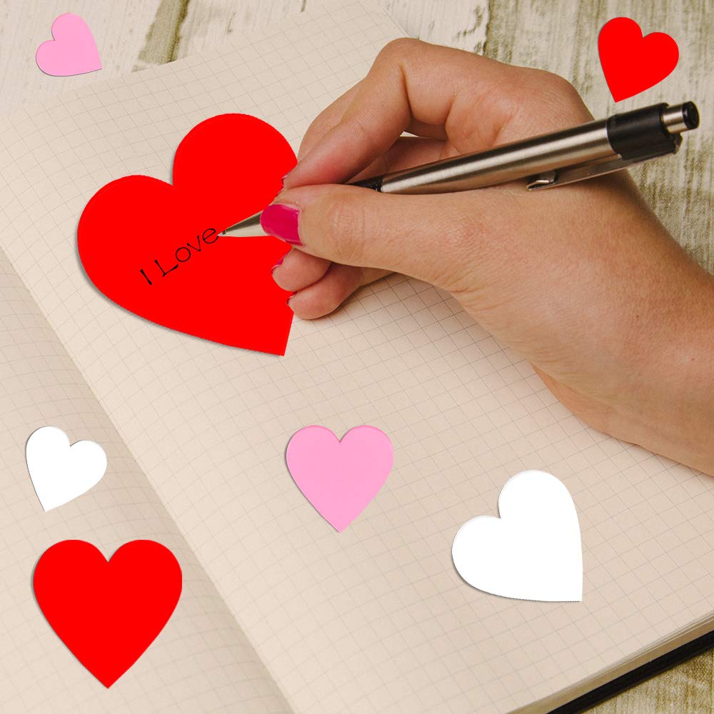 Coopay 600 Pieces Valentine's Day Foam Hearts Self Adhesive Foam Heart Stickers for Valentine Wedding Party Decoration, Crafts and Gift Wrapping