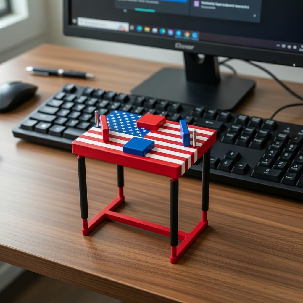 Mini Arm Wrestling Table - 1:10 Scale DIY Model Kit (Ages 14+) | Build-It-Yourself Assembly Set with Magnetic Adjustable Pads | Collectible Display