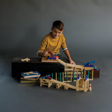 MindWare KEVA Contraptions Reactions Planks Building Toy - 178 KEVA Building Planks (191 Piece Set) - Free-Form Wood Building Set for Kids to Create