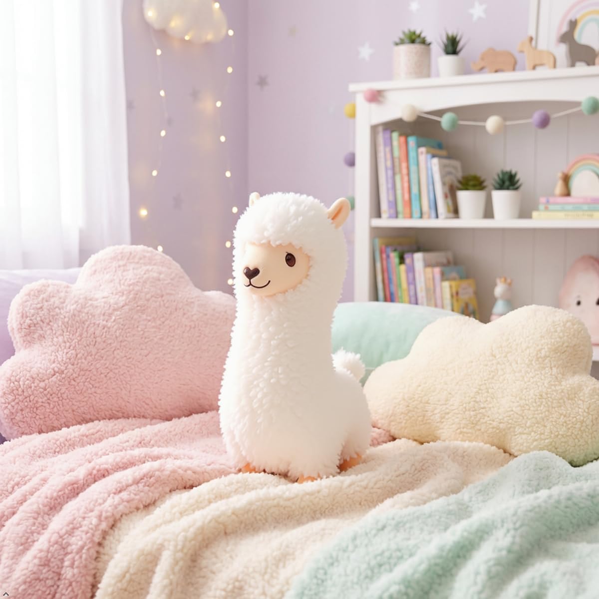JPORSHU 17Inches Llama Stuffed Animal?Alpaca Plush Toy?Kawaii Llama Soft Pillow Dolls?for Girls Birthday Wedding Anniversary Presents Home Sofa Decor