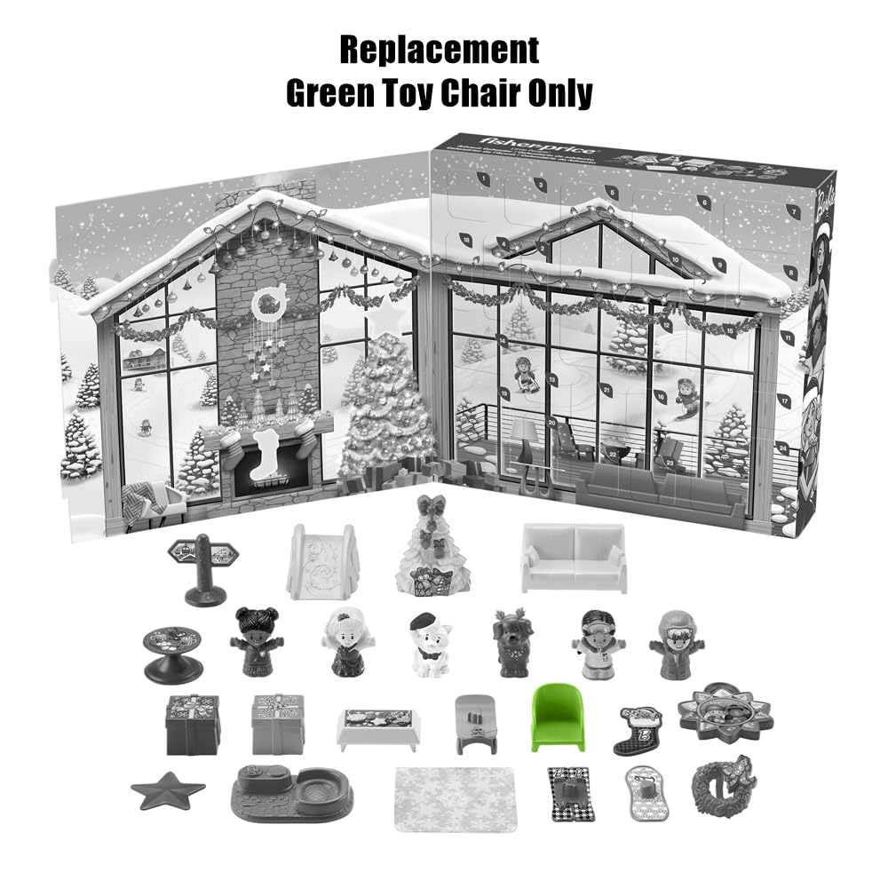 Mattel Replacement Part for Fisher-Price Little People Playset - HMK85 ~ Green Chair ~ Inspired by Barbie Doll Little-People Dollhouse ~ Works Great