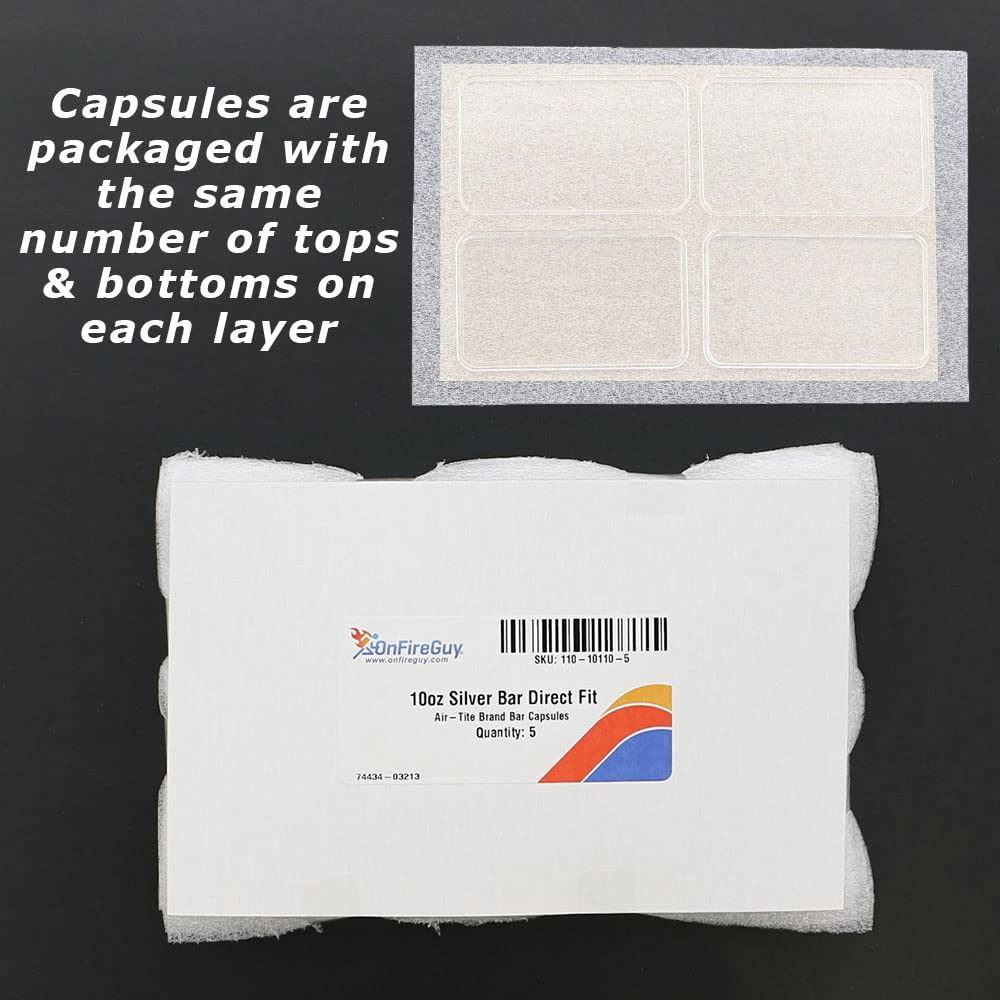 10oz Silver Bar Direct Fit Air-Tite Capsule Holder Qty: 5
