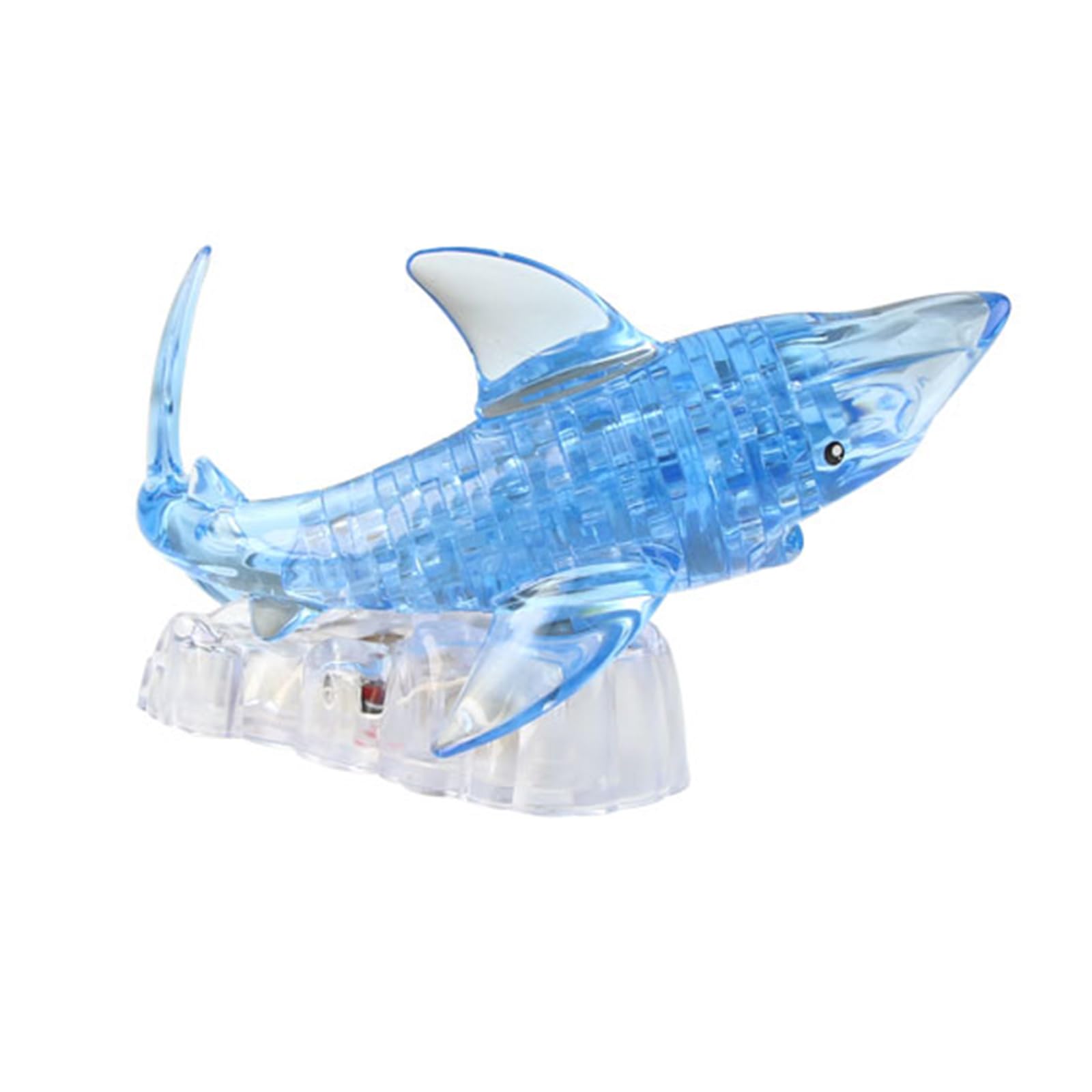 BTYYIHEX 3D Crystal Shark Puzzle, Crystal Puzzle Brainteasers for Puzzlers Ages 16 and Up, 40PCS(Blue)