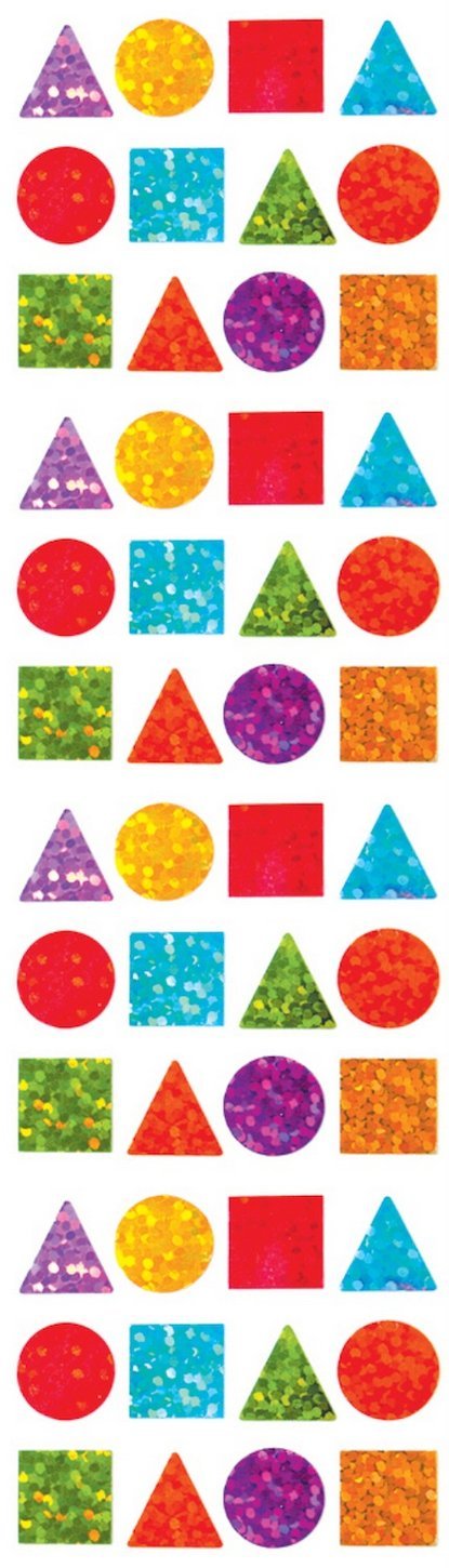 Jillson Roberts Prismatic Stickers, Micro Multicolor Geometric Shapes, 12-Count (S7268)