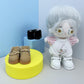 niannyyhouse 10cm Plushie Doll Leather Shoes Length 3.8cm Doll Dress Up (Black+Brown)