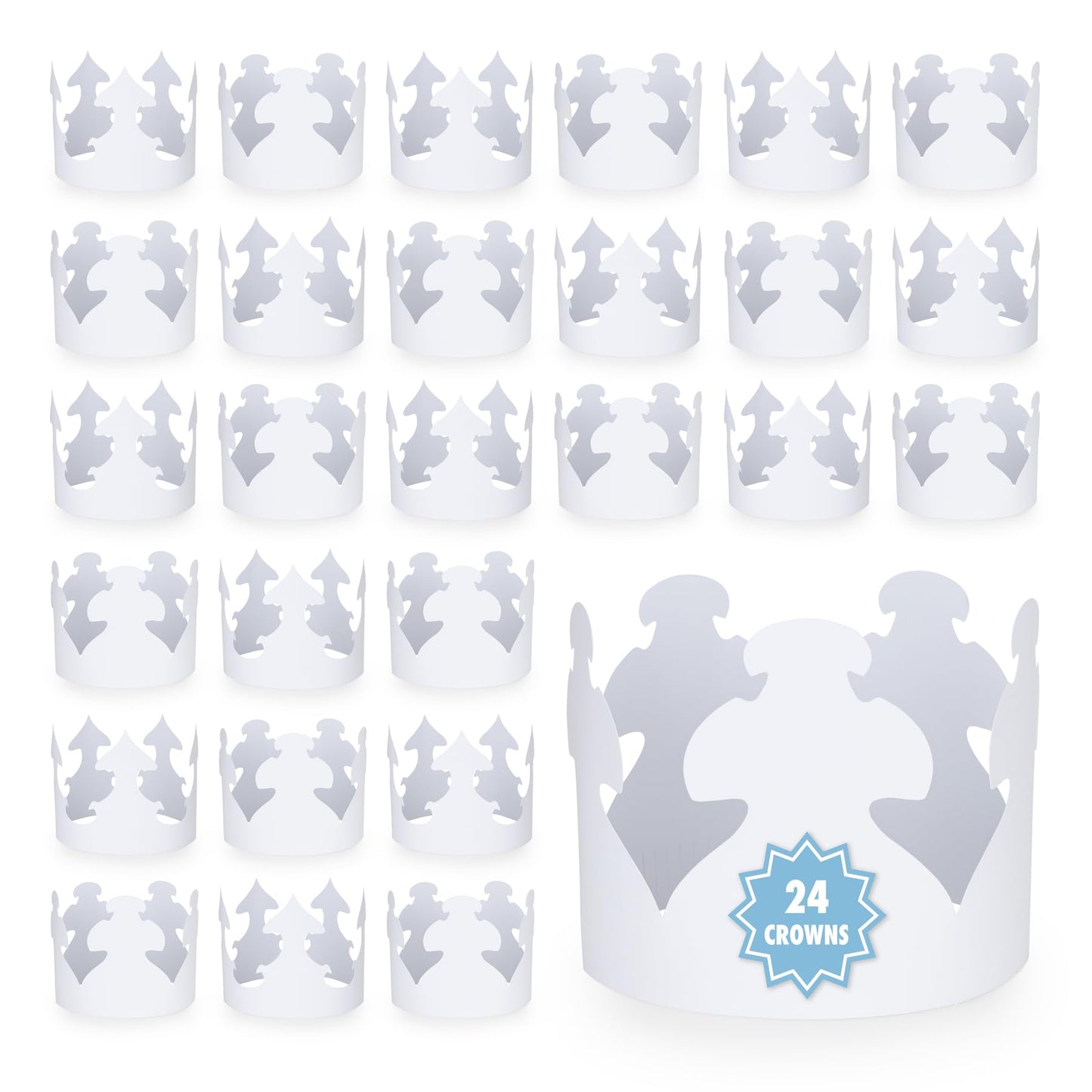 Hygloss Paper Creative Crown, White, Pack of 24