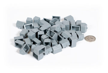 Plastic Houses: Grey Color Board Game Replacement House | 50 Pieces