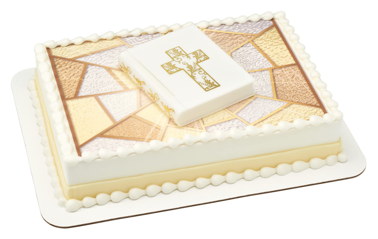 Religious Bible and Cross Cake Topper