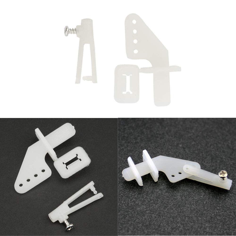 5 Sets Nylon Control Horns + Steel PushRods 1.2 x 180mm+ Pushrod Connector Linkage Stopper 1.8mm Parts for RC Airplane Model Aircraft