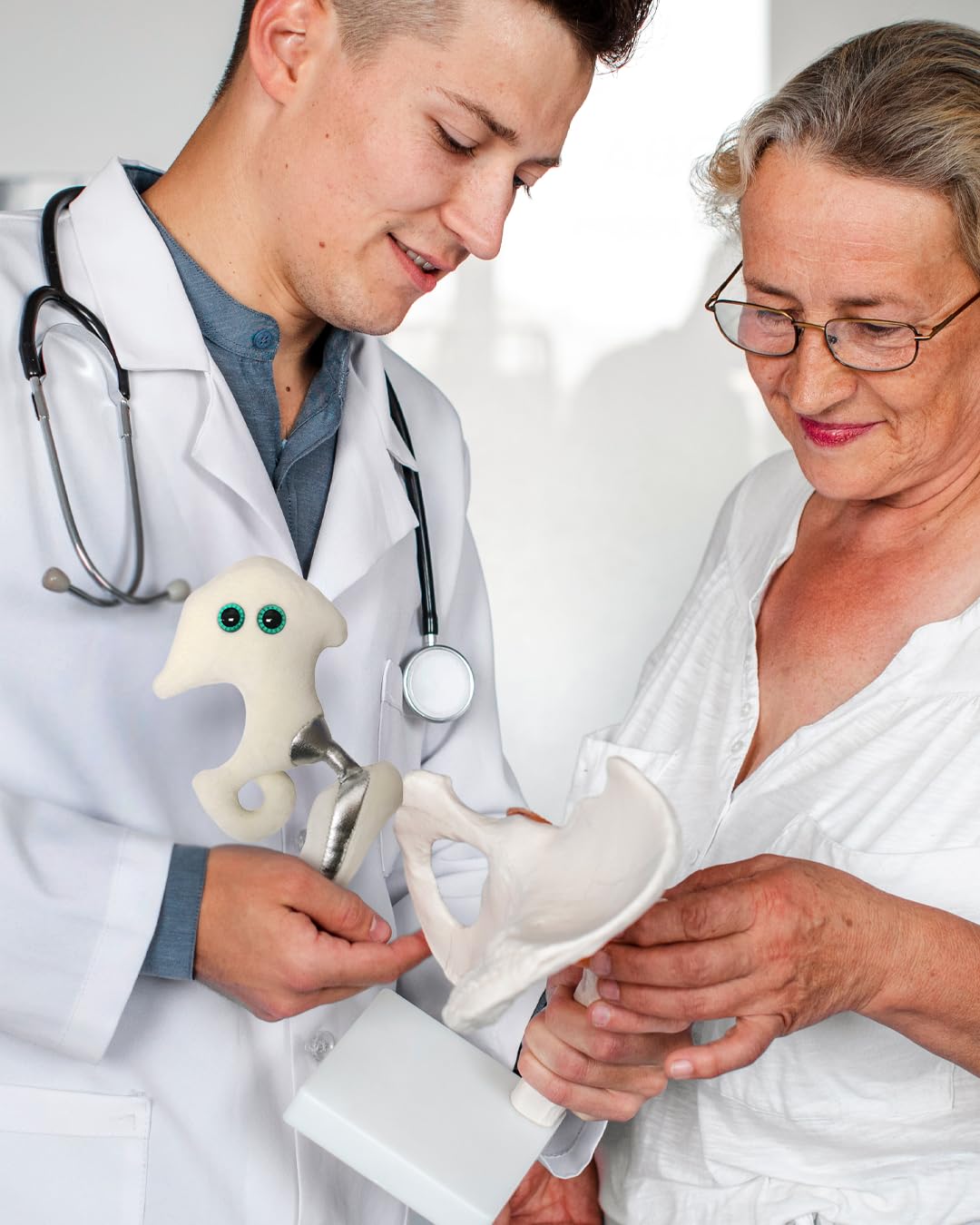 GIANT MICROBES Hip Replacement Plush, Get Well Gift, Hip Surgery Recovery, Hip Replacement Gifts, Orthopedic Surgeon Gifts, Hip Surgery, Chiropractic
