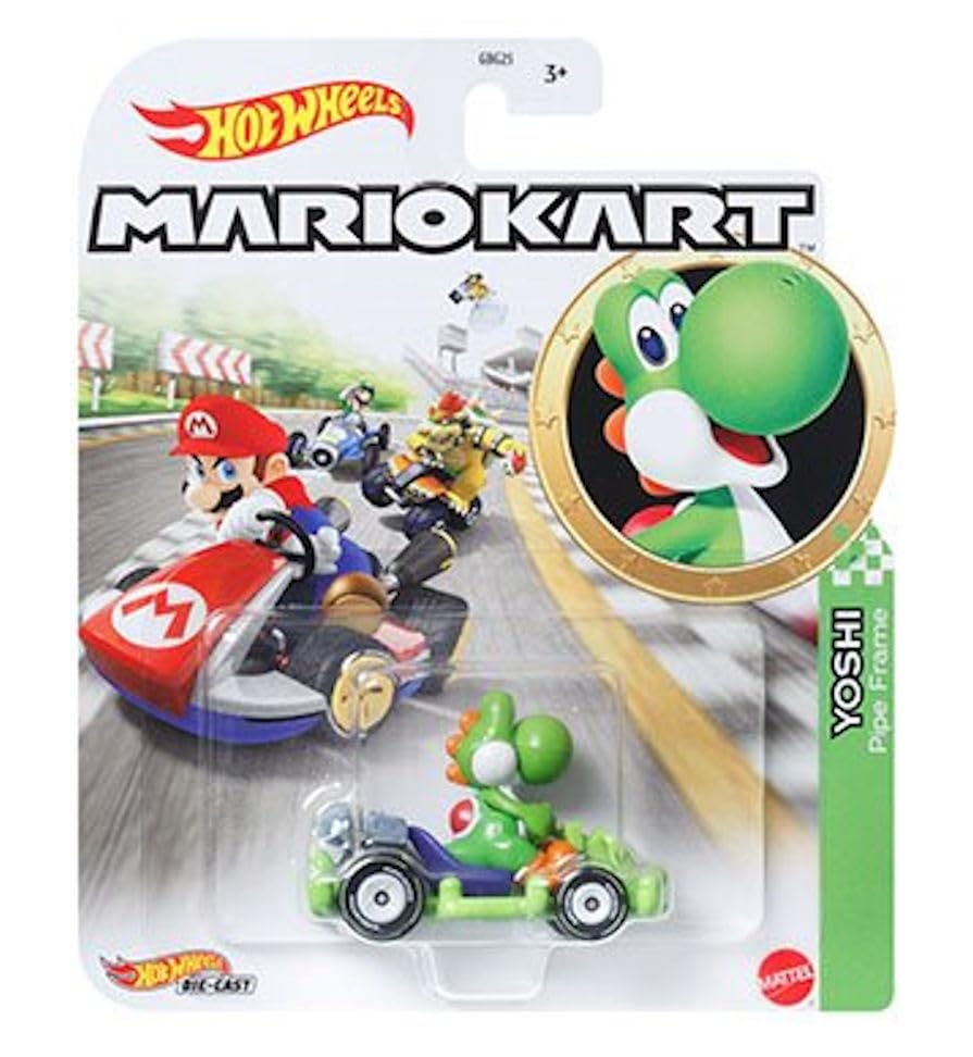 Hot Wheels Mario Kart Die-Cast Character Cars Collection, Bundle of 8, Nintendo Gaming Vehicles GBG25-957M